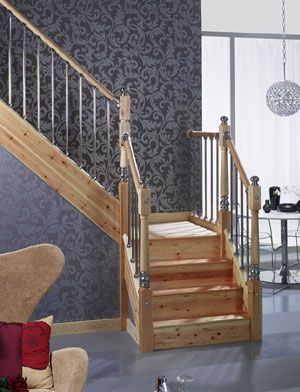 Axxys Pine and chrome handrails