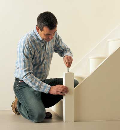 Fit the Newel base connector to your existing or new newel base